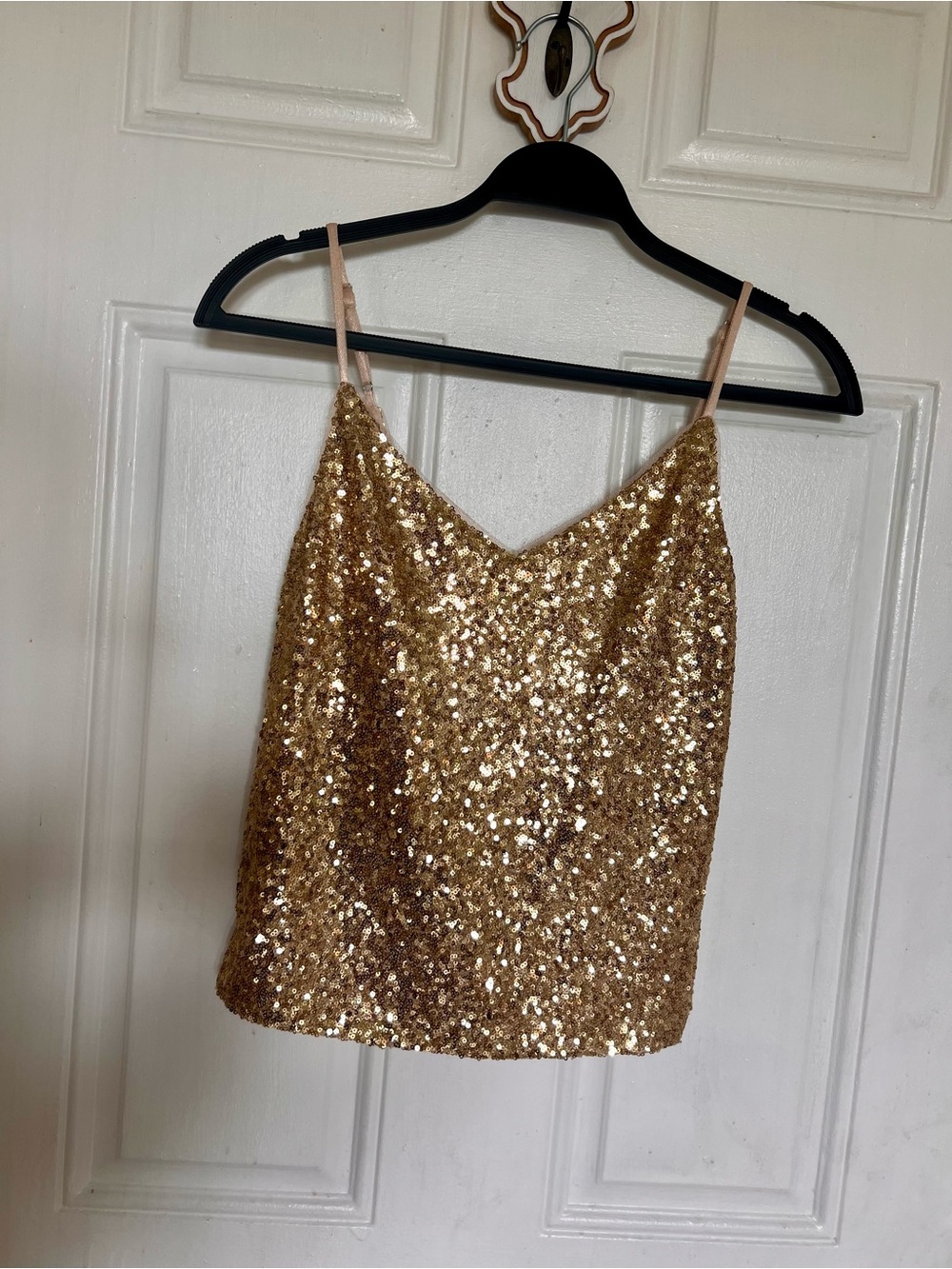 Revelry | Gold Sequin Spaghetti Strap Tank Top